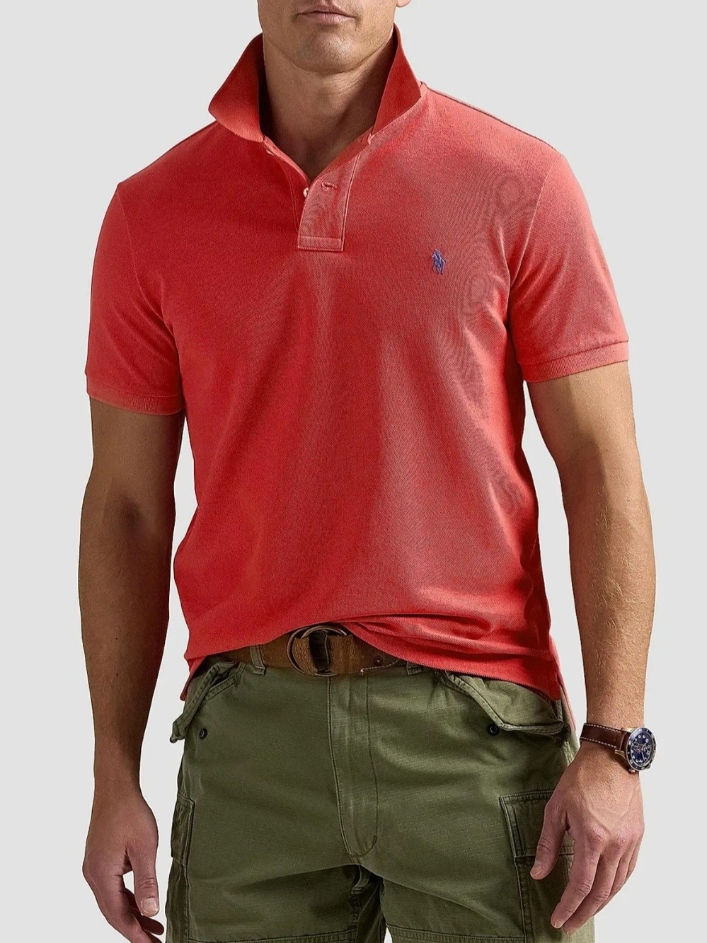 Polo by Ralph Lauren Short-Sleeve Polo in Coral Red XL